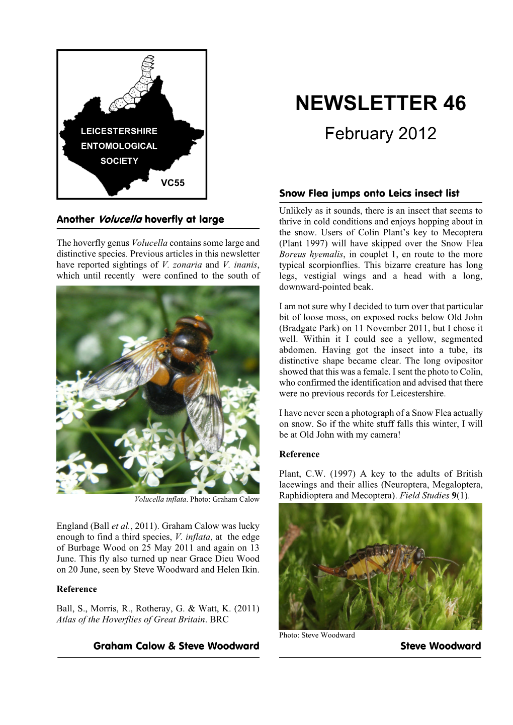 NEWSLETTER 46 LEICESTERSHIRE February 2012 ENTOMOLOGICAL SOCIETY