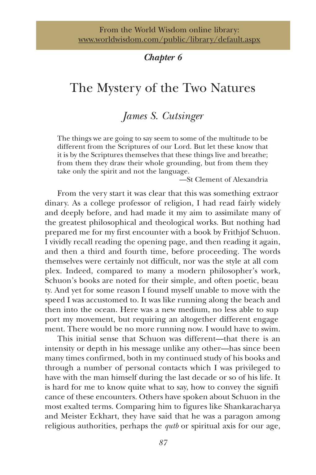 The Mystery of the Two Natures