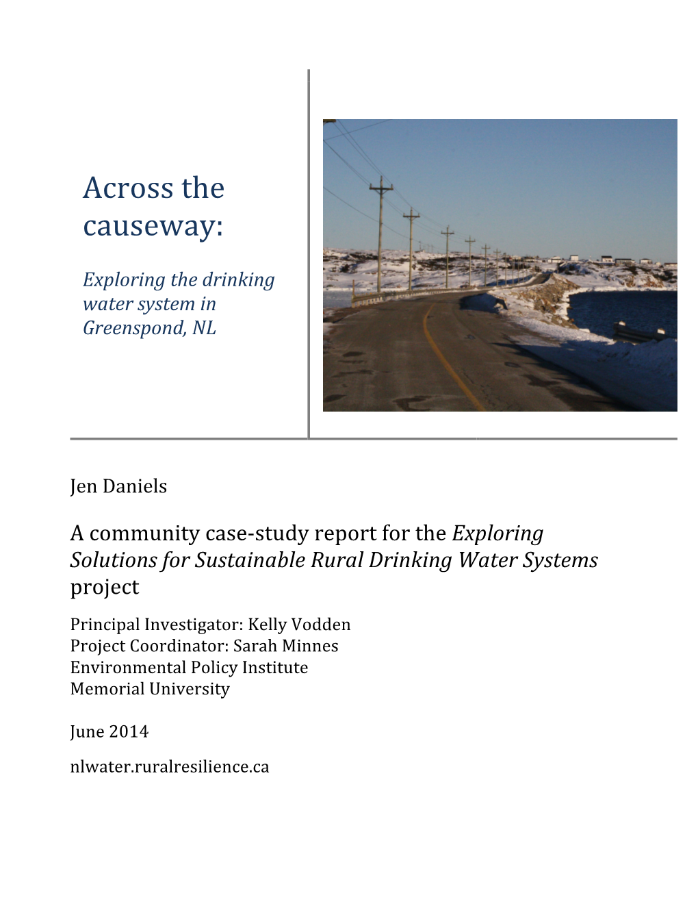 Across the Causeway: Exploring the Drinking Water System in Greenspond, NL