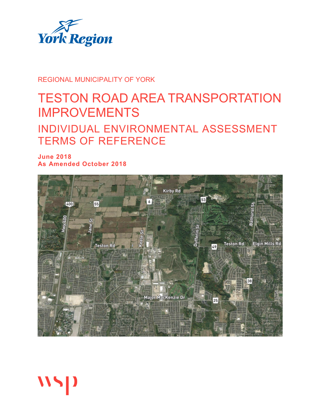 Teston Road Area Transportation Improvements Individual Environmental Assessment Terms of Reference