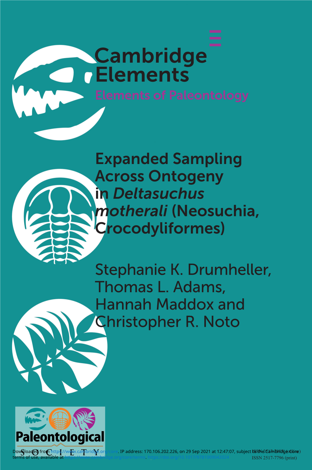 Expanded Sampling Across Ontogeny in Deltasuchus Motherali (Neosuchia, Crocodyliformes) Series Editor-In-Chief Sumrall Colin D