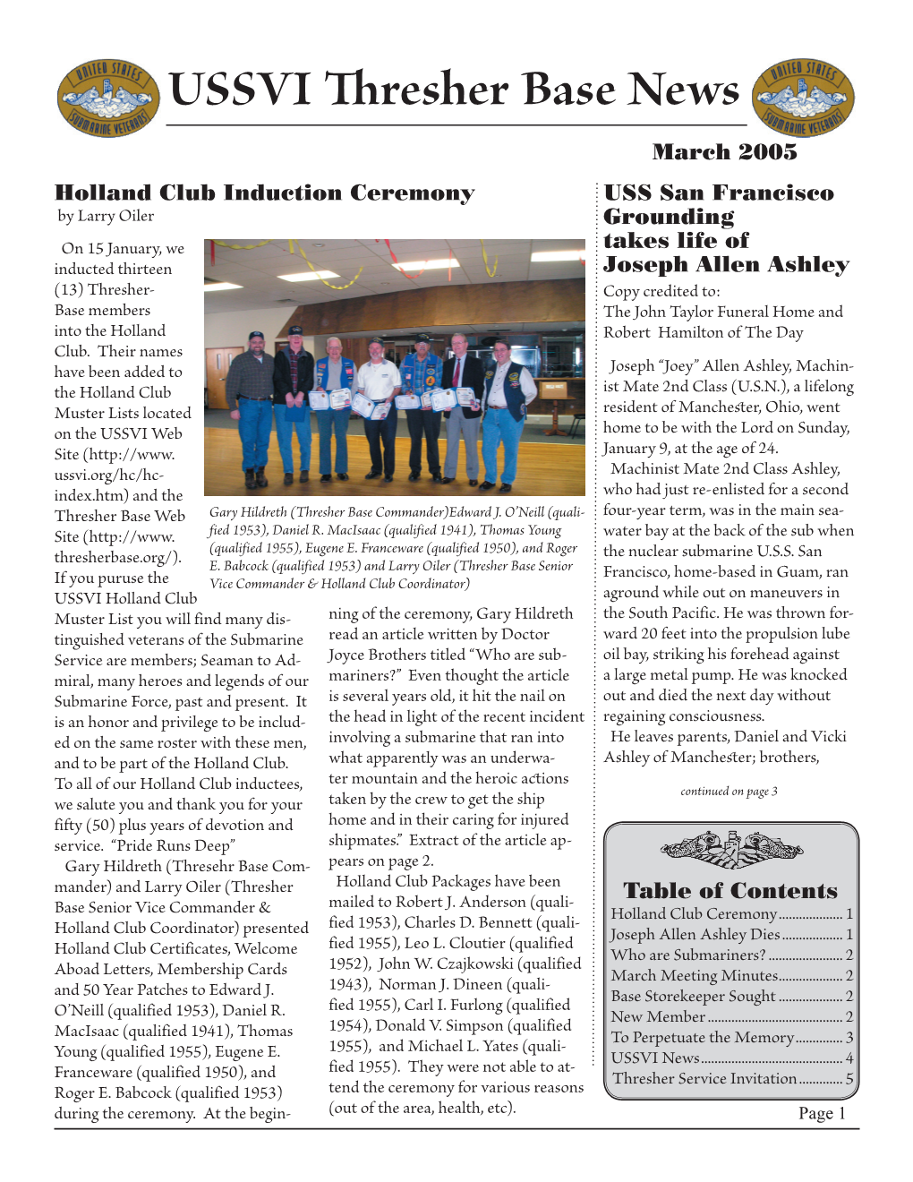 March Newsletter 2005.Indd