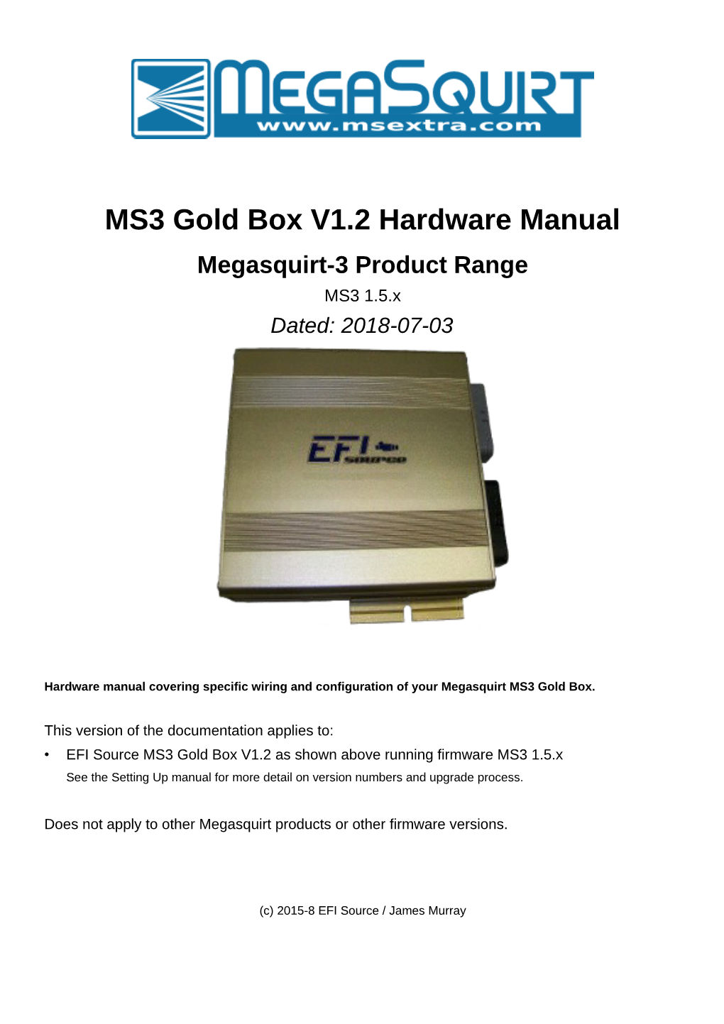 MS3 Gold Box 1.2 Hardware Manual