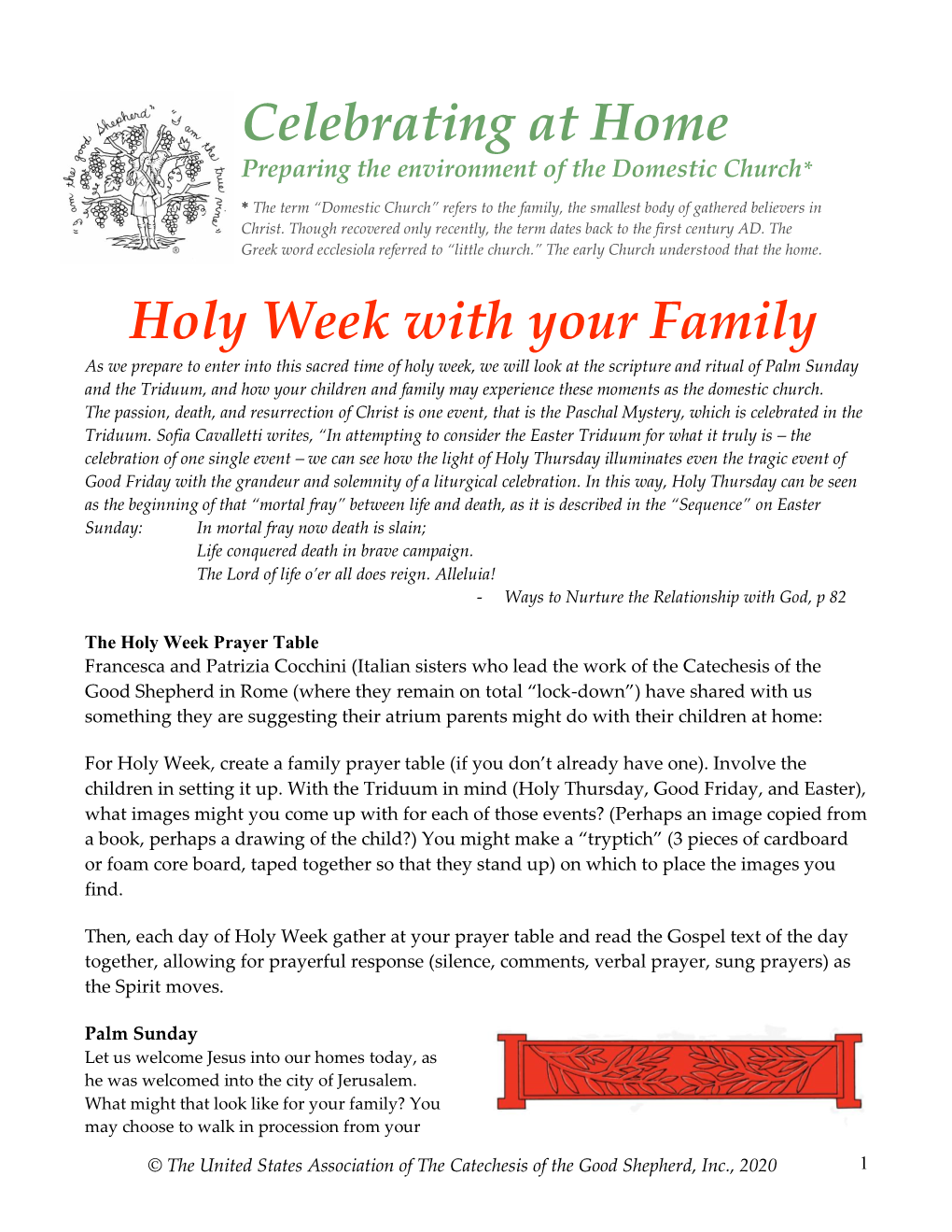 Celebrating at Home Holy Week with Your Family