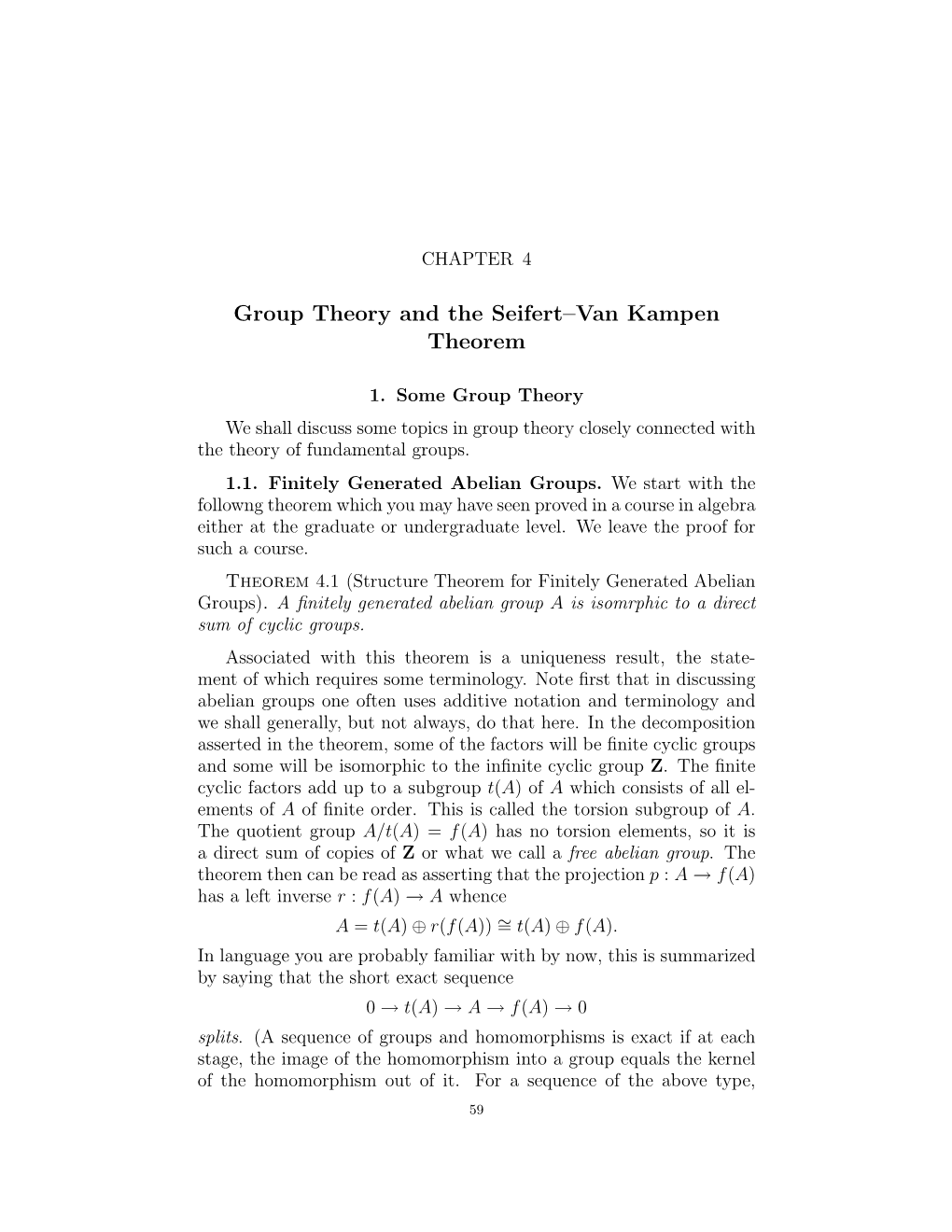 Group Theory and the Seifert–Van Kampen Theorem