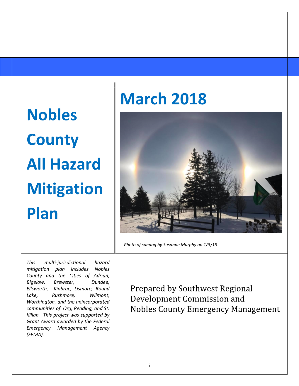 Nobles County All Hazard Mitigation Plan March 2018