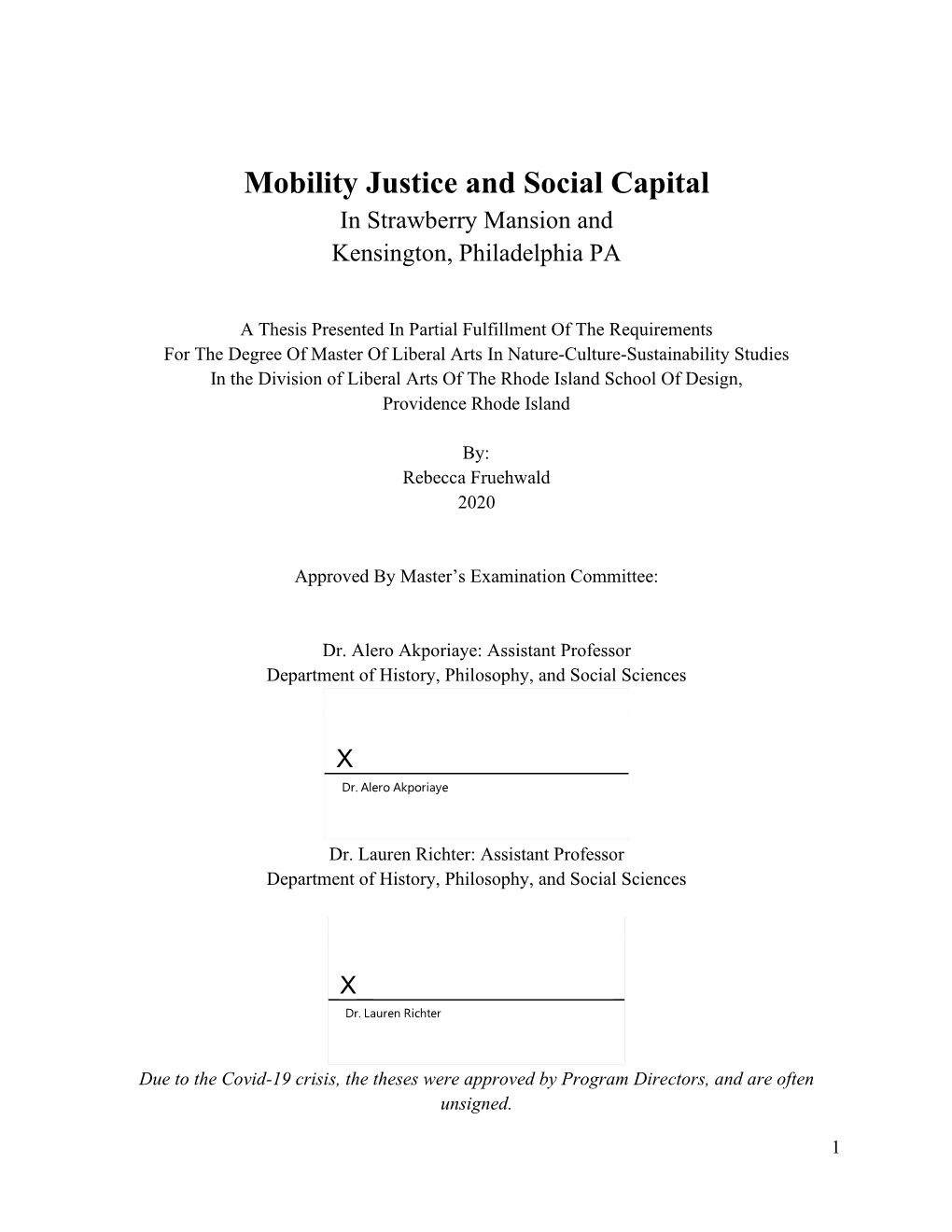 Mobility Justice and Social Capital in Strawberry Mansion and Kensington, Philadelphia PA