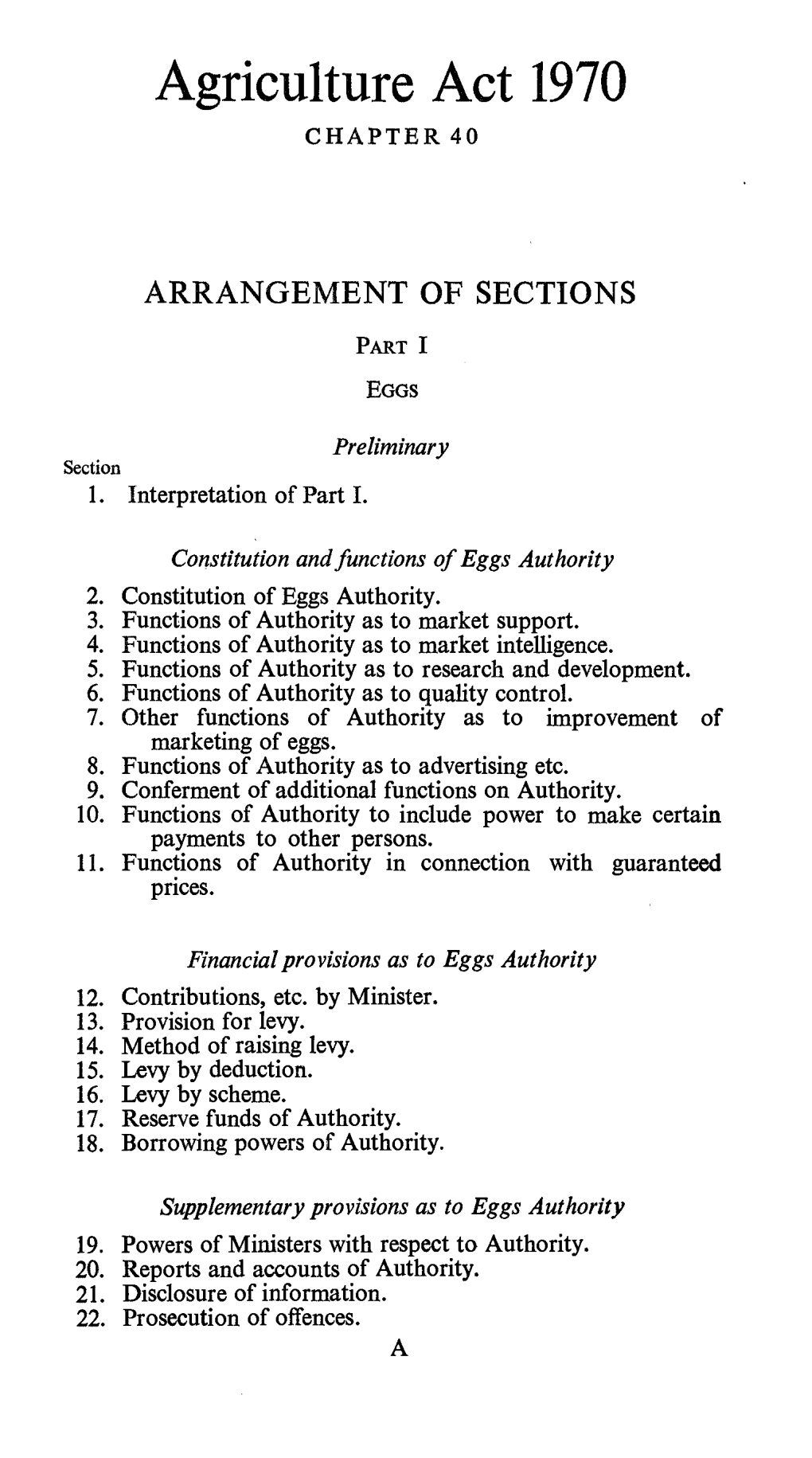 Agriculture Act 1970 CHAPTER 40