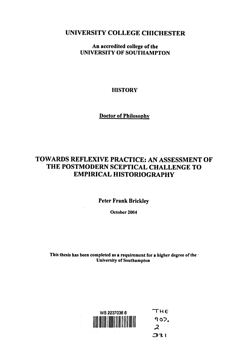 Anassessment of the Postmodern Sceptical Challenge to Empirical