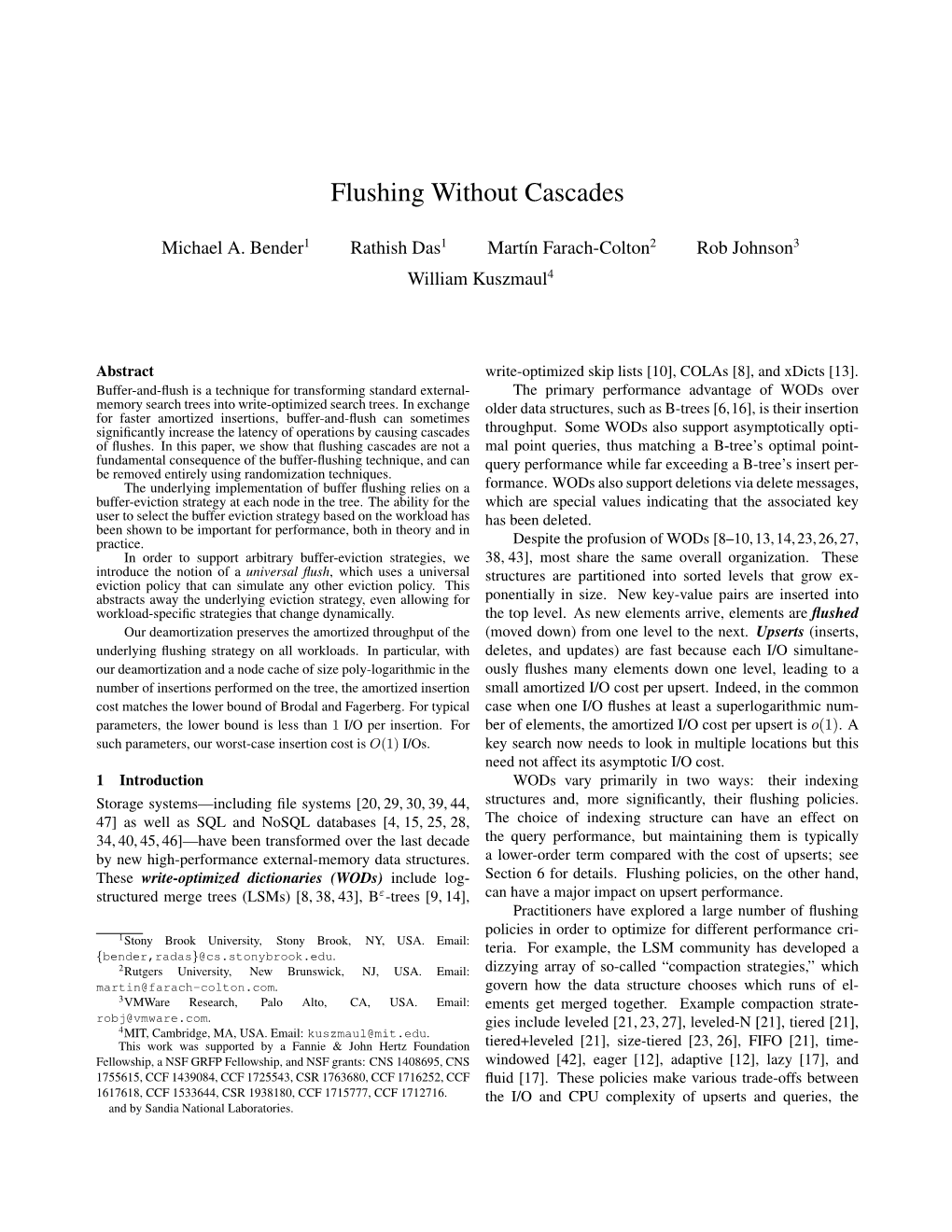 Flushing Without Cascades