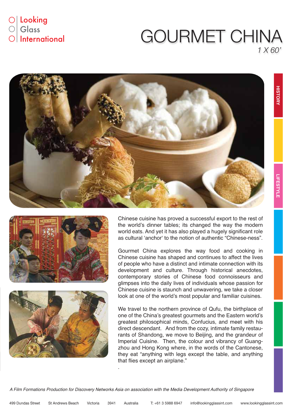 Gourmet China 1 X 60’ History Lifestyle