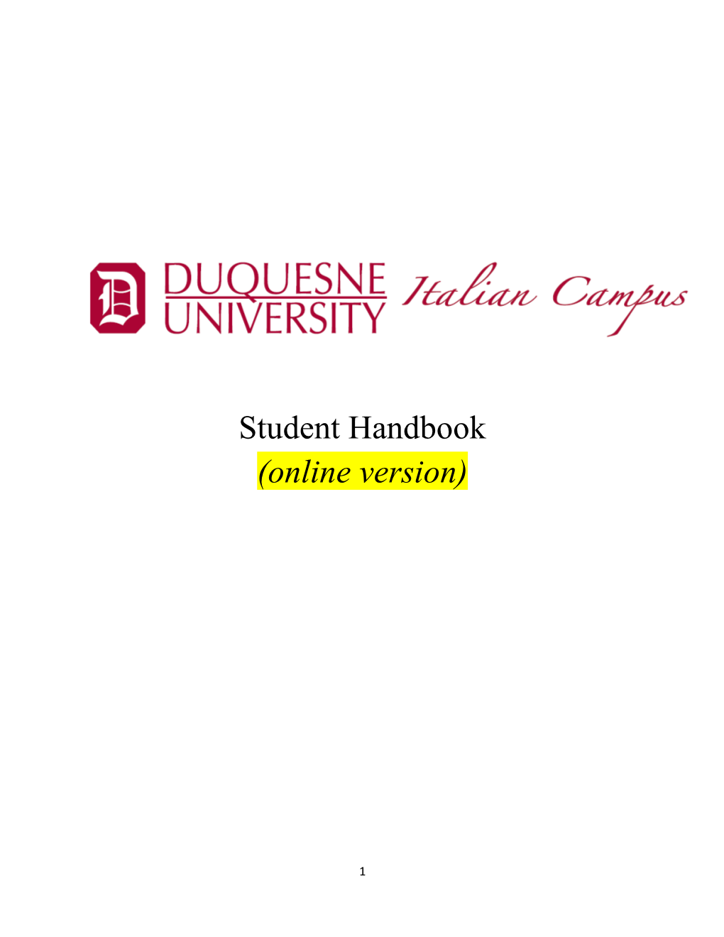 Student Handbook (Online Version)