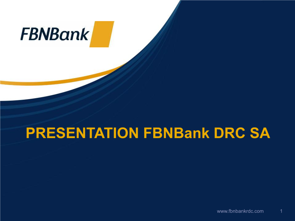 PRESENTATION Fbnbank DRC SA
