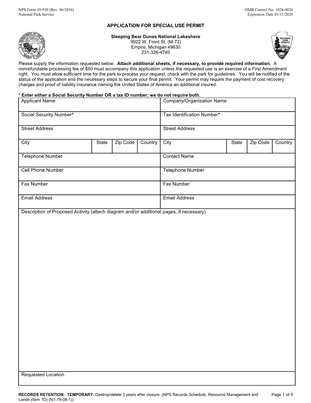 NPS Form 10-930 (Rev. 06/2016)OMB Control No. 1024-0026