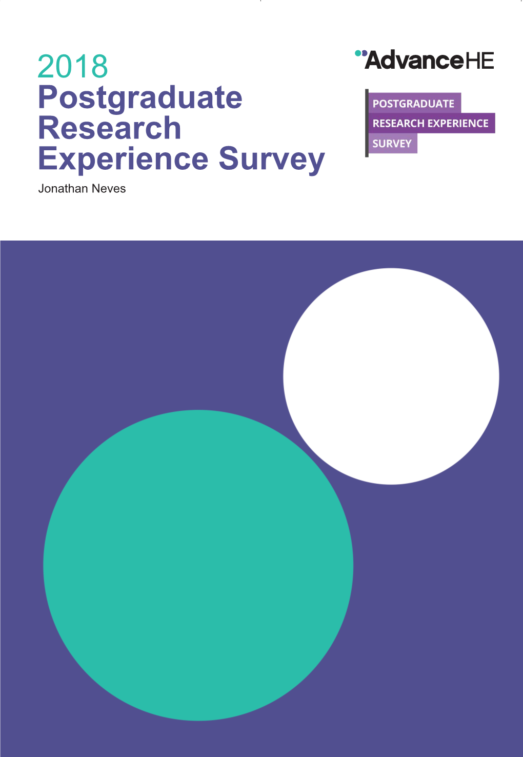 2018 Postgraduate Research Experience Survey Jonathan Neves Approach 4 Participation 5