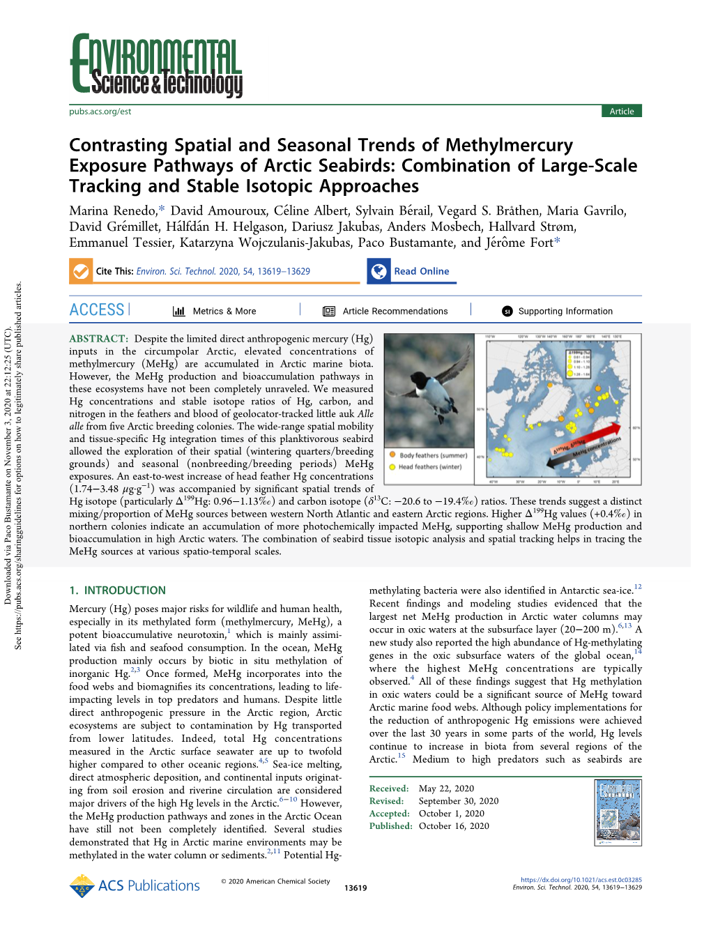 Contrasting Spatial and Seasonal Trends of Methylmercury Exposure