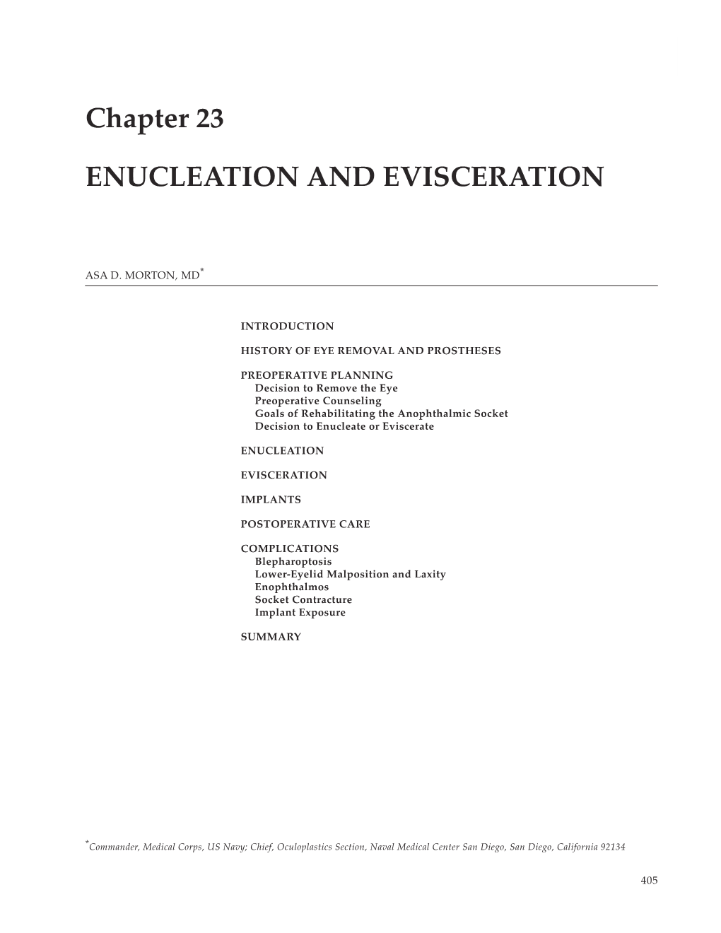 Chapter 23 ENUCLEATION and EVISCERATION