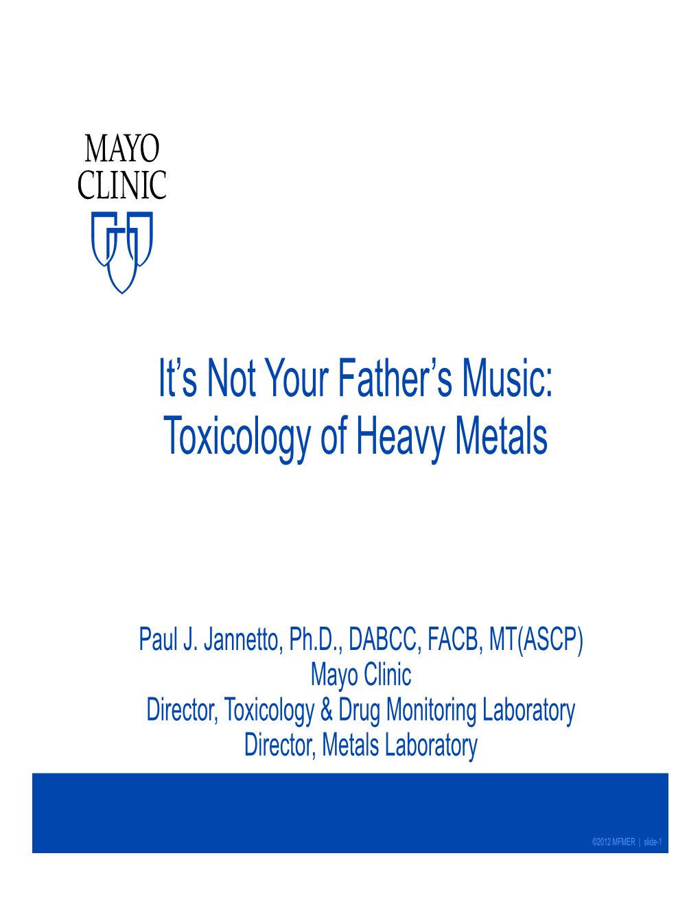 Toxicology of Heavy Metals