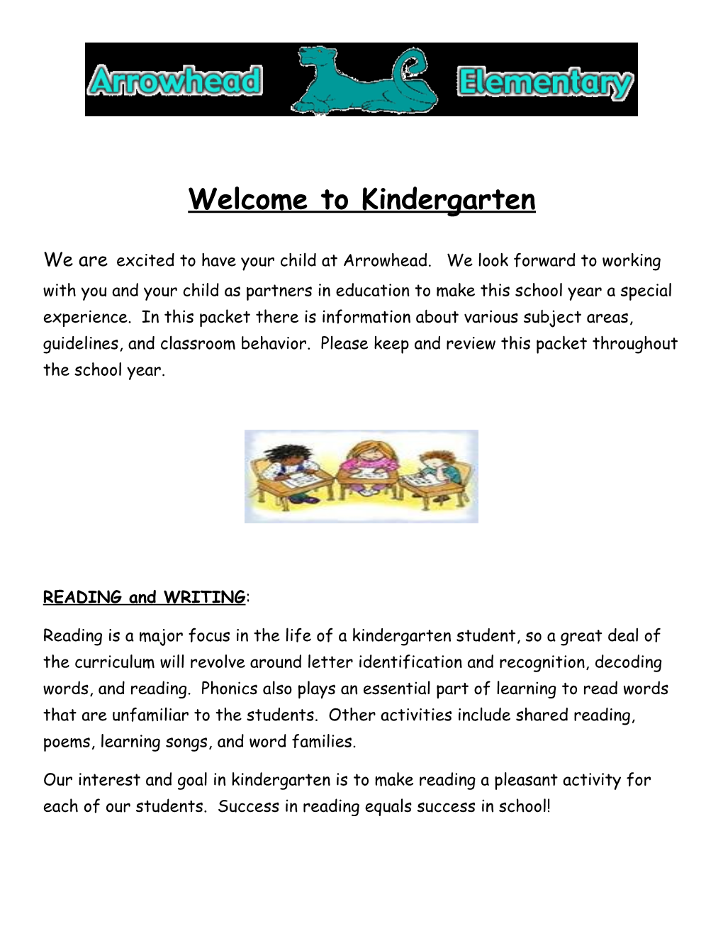 Welcome to Kindergarten s1