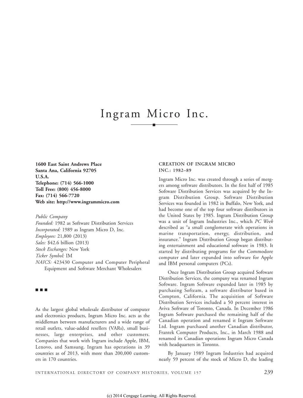 Ingram Micro Inc. 