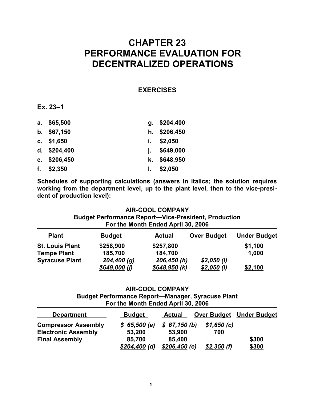 Chapter 23Performance Evaluation Fordecentralized Operations