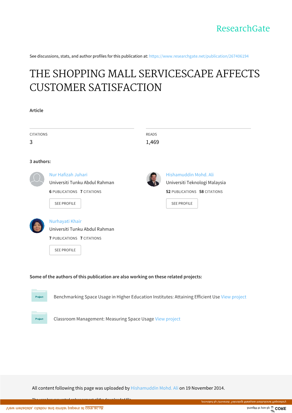 The Shopping Mall Servicescape Affects Customer Satisfaction