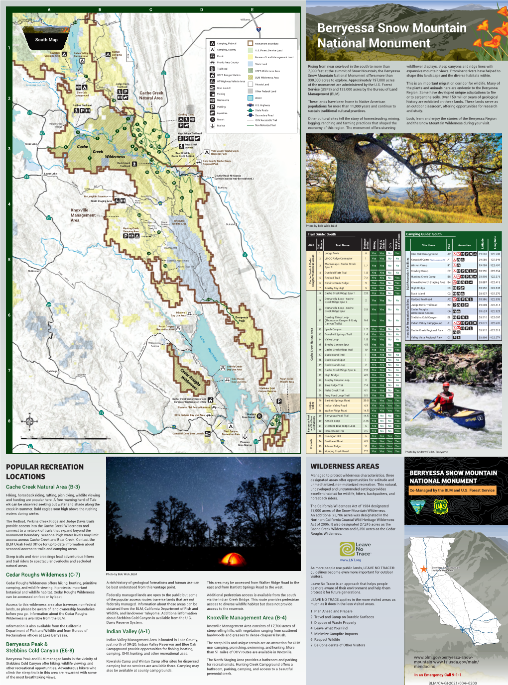 Berryessa Snow Mountain National Monument Map and Guide