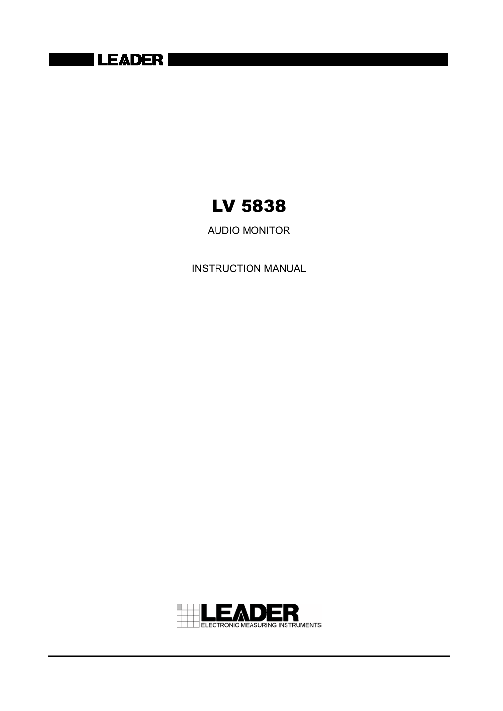 LV 5838 Instruction Manual