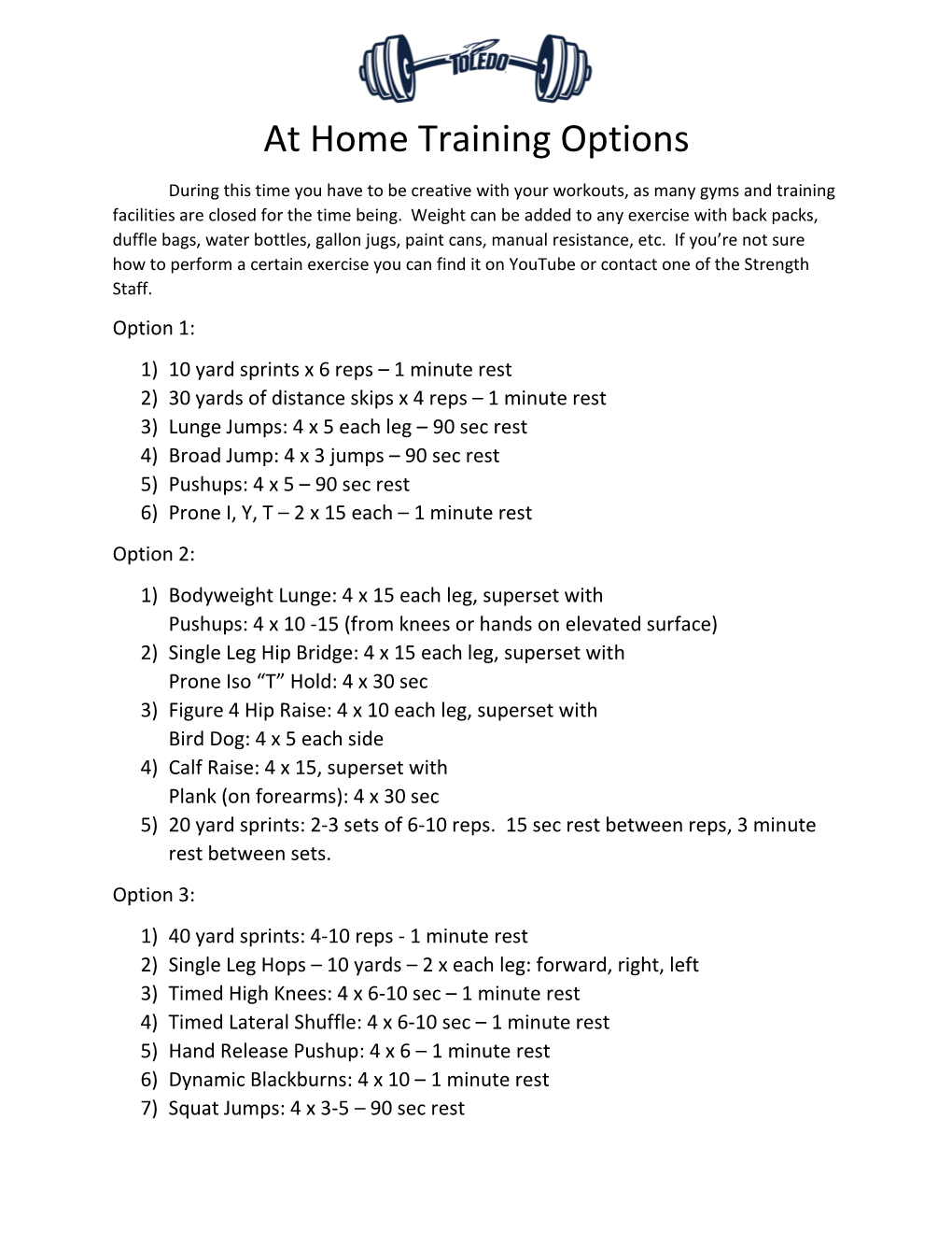 At Home Training Options.Docx