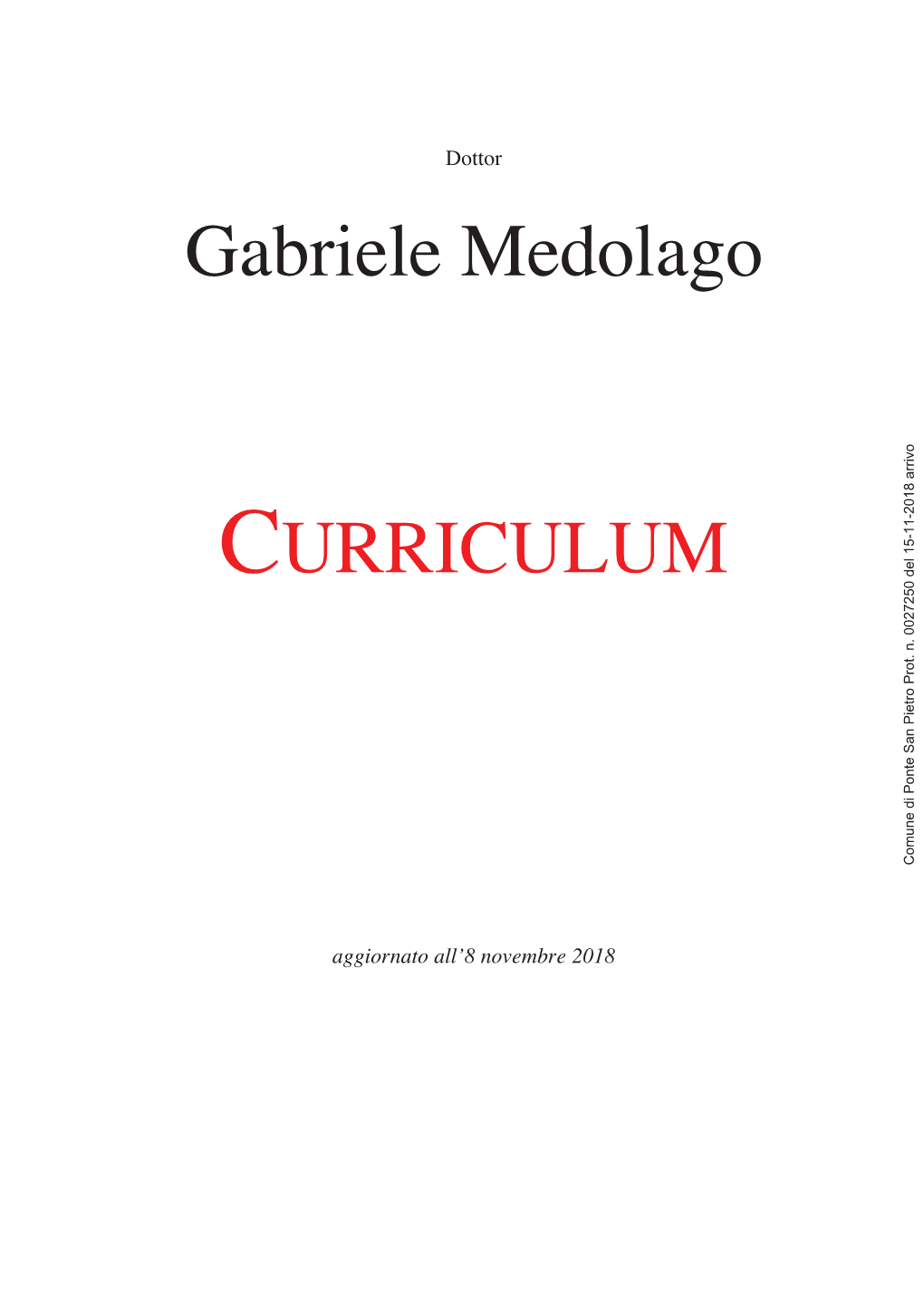 Gabriele Medolago Curriculum