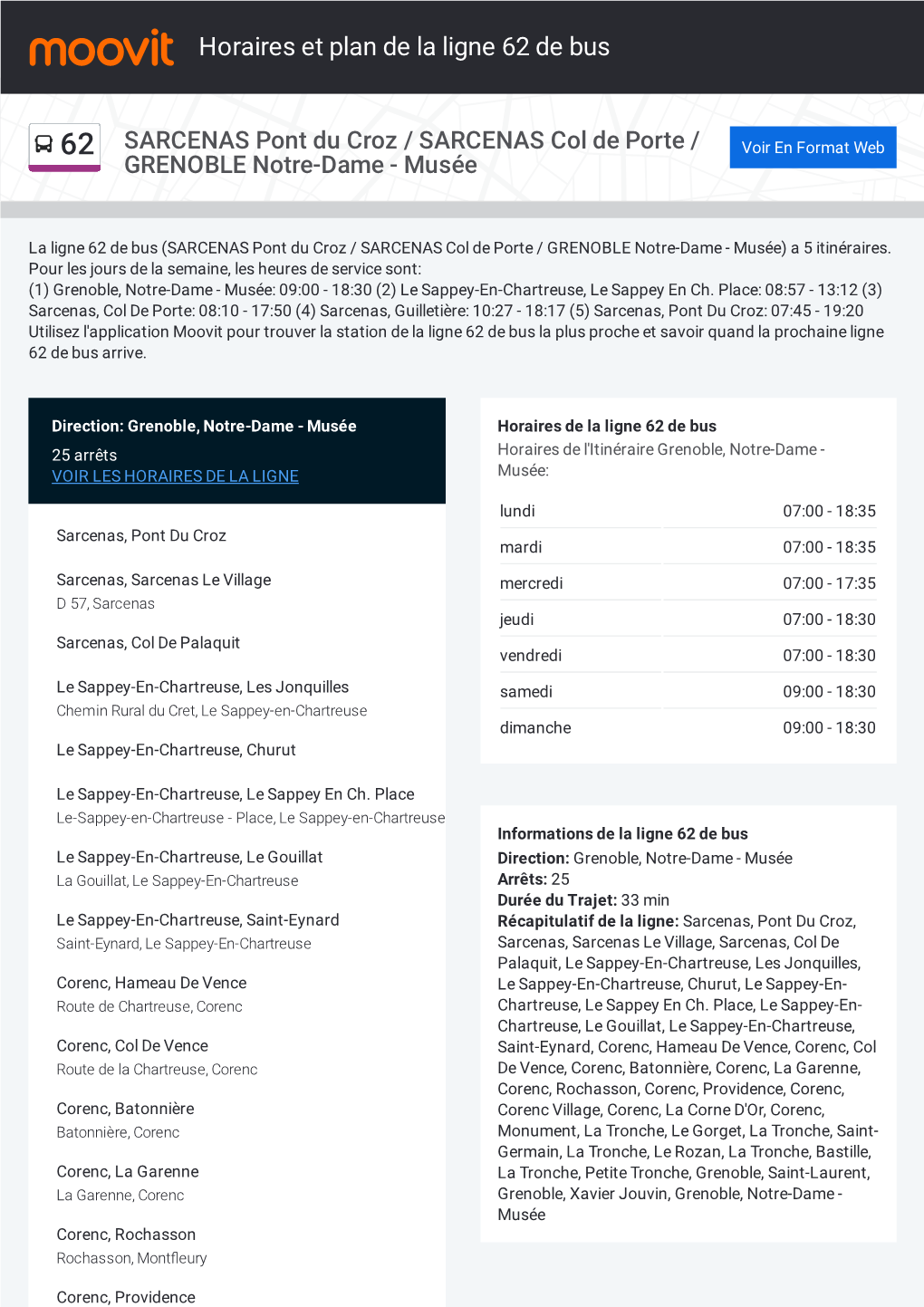 Voir Le PDF: Horaires, Stations Et Plan De La Ligne 62