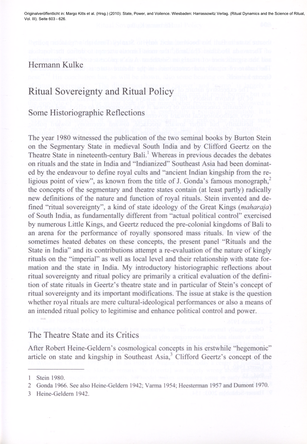 Ritual Sovereignty and Ritual Policy