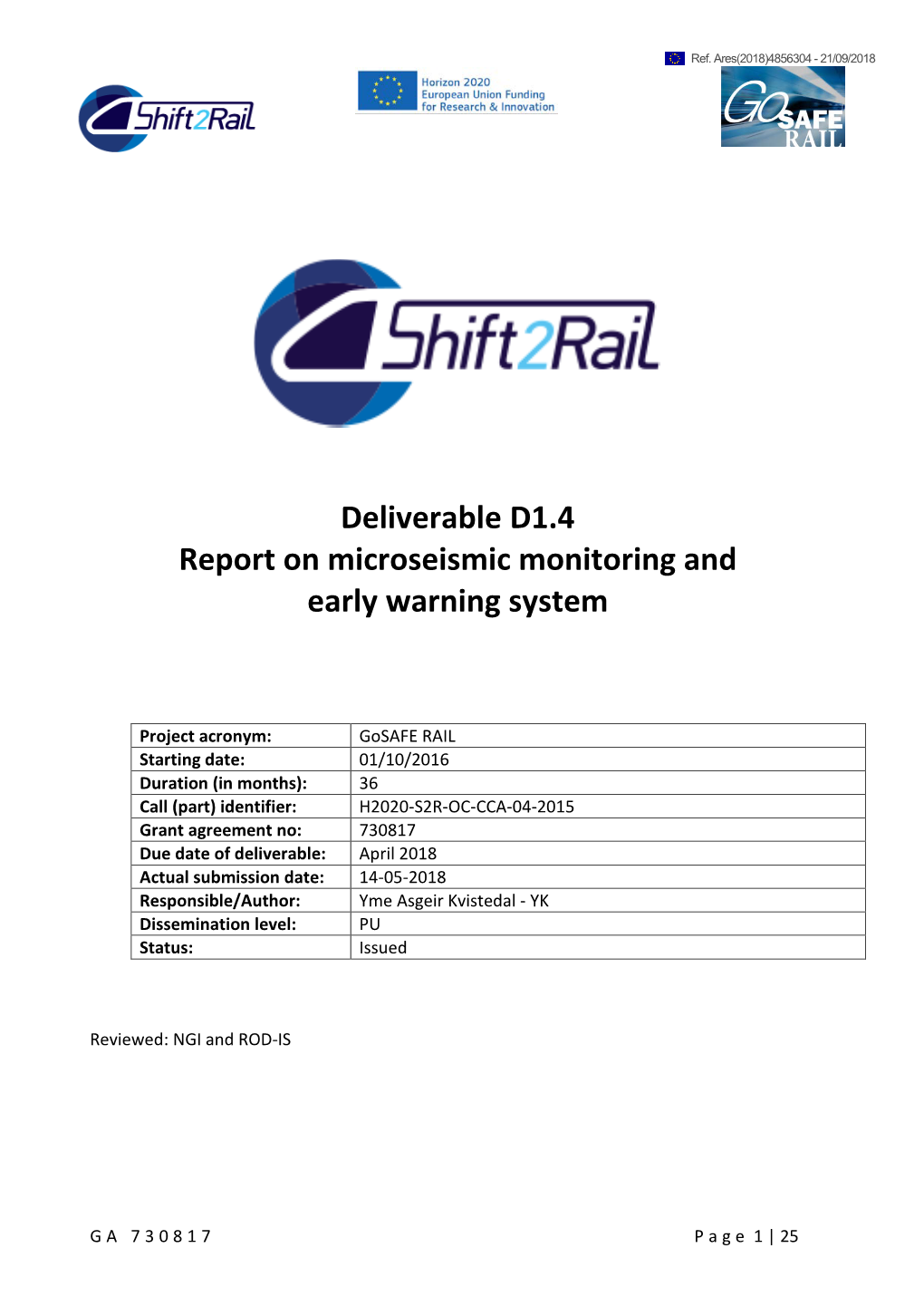 Report on Microseismic Monitoring and Early Warning System