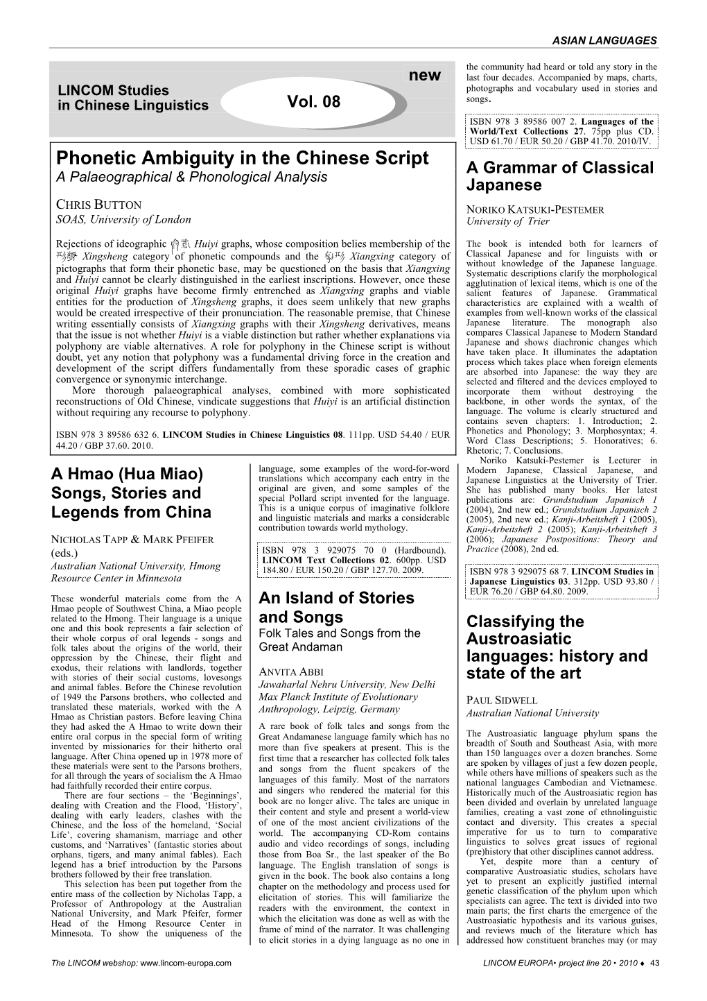 Phonetic Ambiguity in the Chinese Script a Grammar of Classical a Palaeographical & Phonological Analysis Japanese