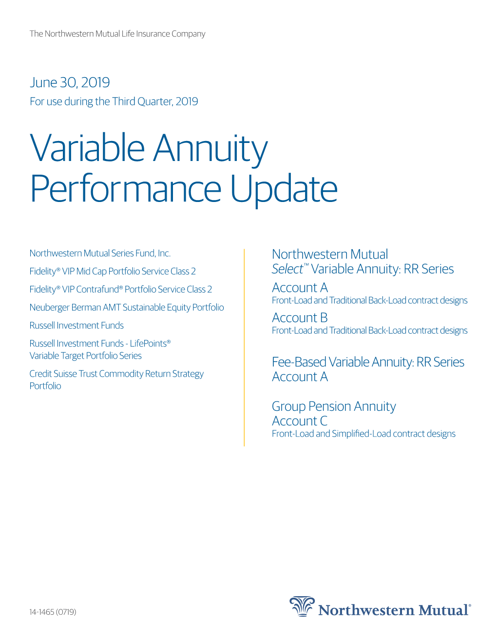 Variable Annuity Performance Update