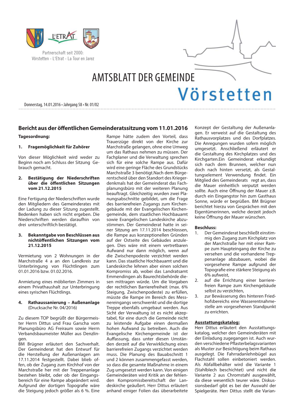 Amtsblatt Der Gemeinde