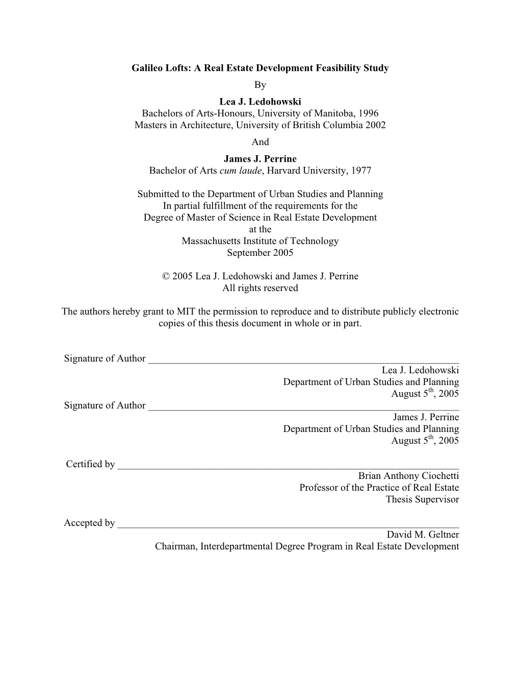 Thesis Document in Whole Or in Part