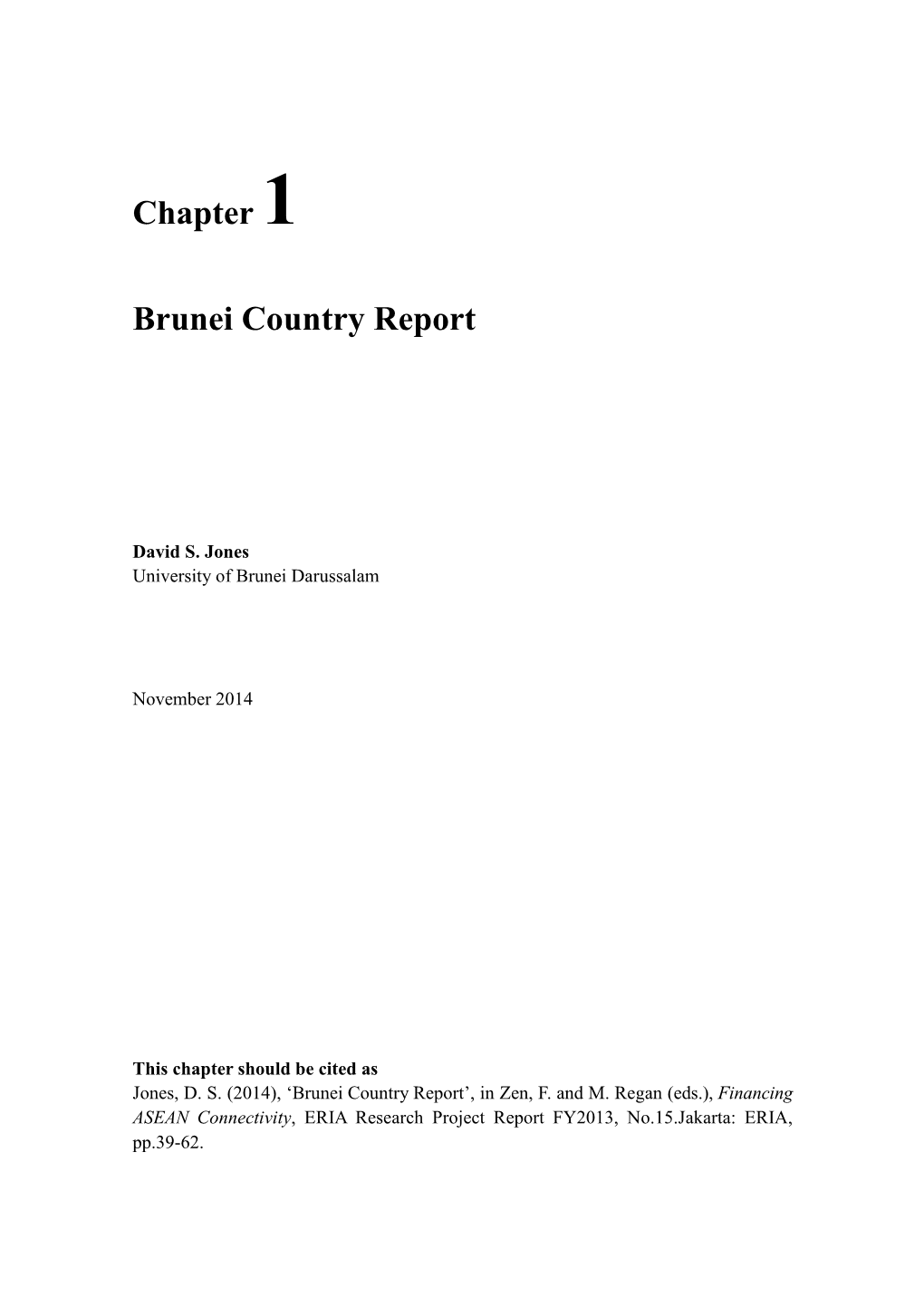 Chapter 1 Brunei Country Report