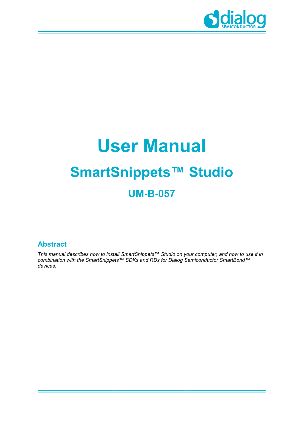 User Manual Smartsnippets™ Studio UM-B-057
