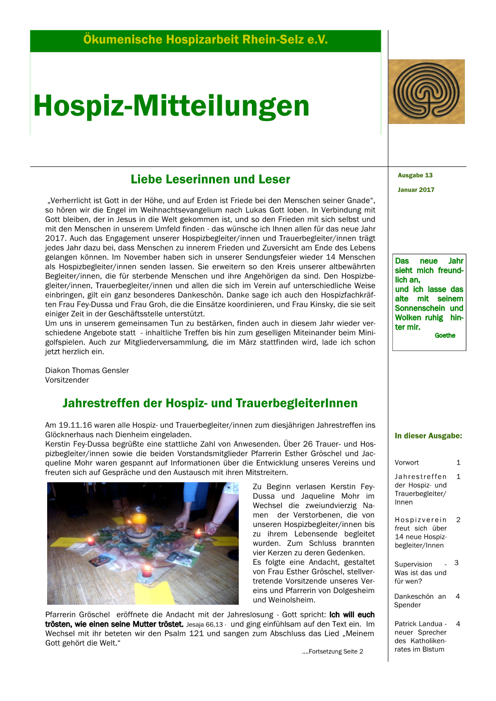 Hospiz-Mitteilungenökumenische Hospizarbeit Rhein-Selz E.V