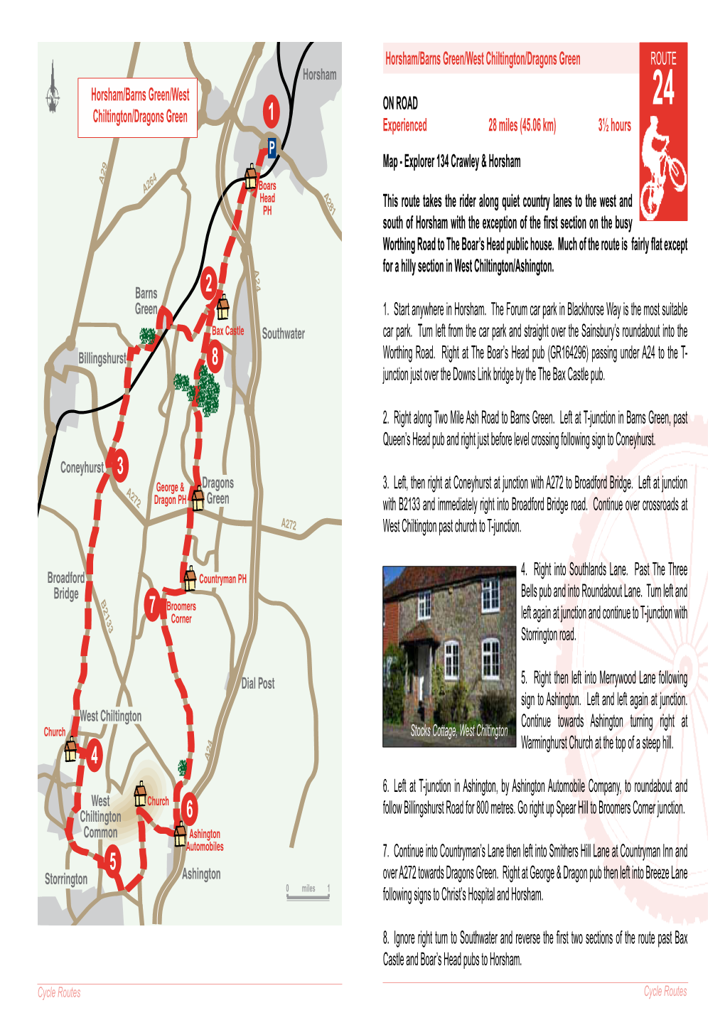 Horsham/Barns Green/West Chiltington/Dragons Green Route