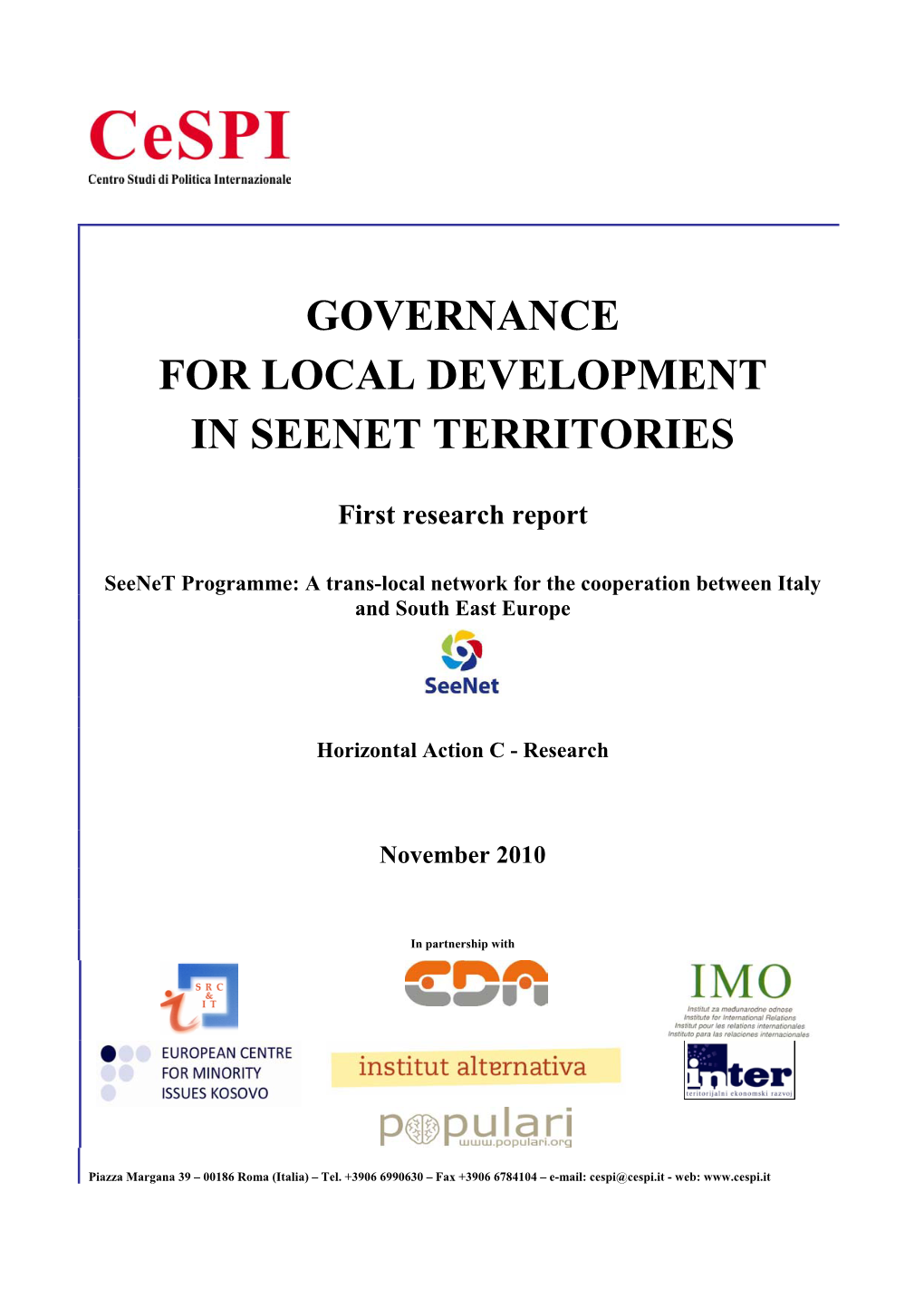 Governance for Local Development in Seenet Territories