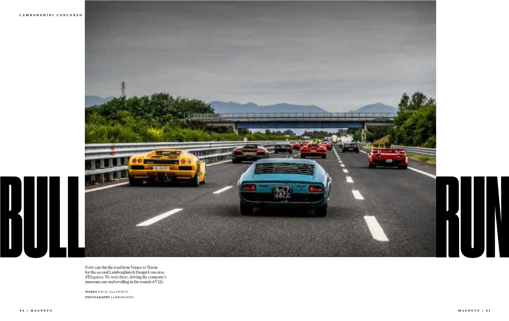 Forty Cars Hit the Road from Venice to Trieste for the Second Lamborghini & Design Concorso Bulld’Eleganza