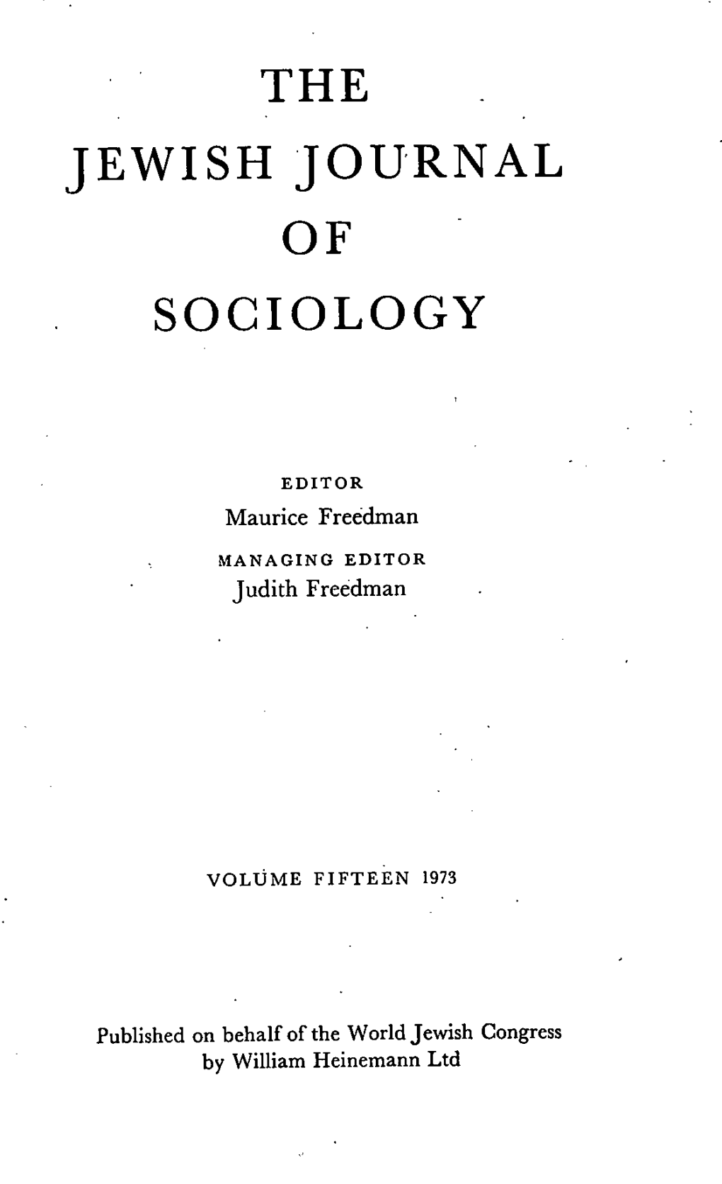 The Jewish Journal Sociology