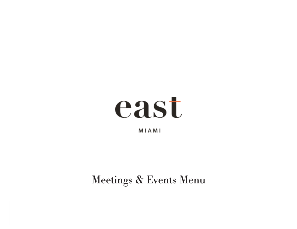 Meetings & Events Menu