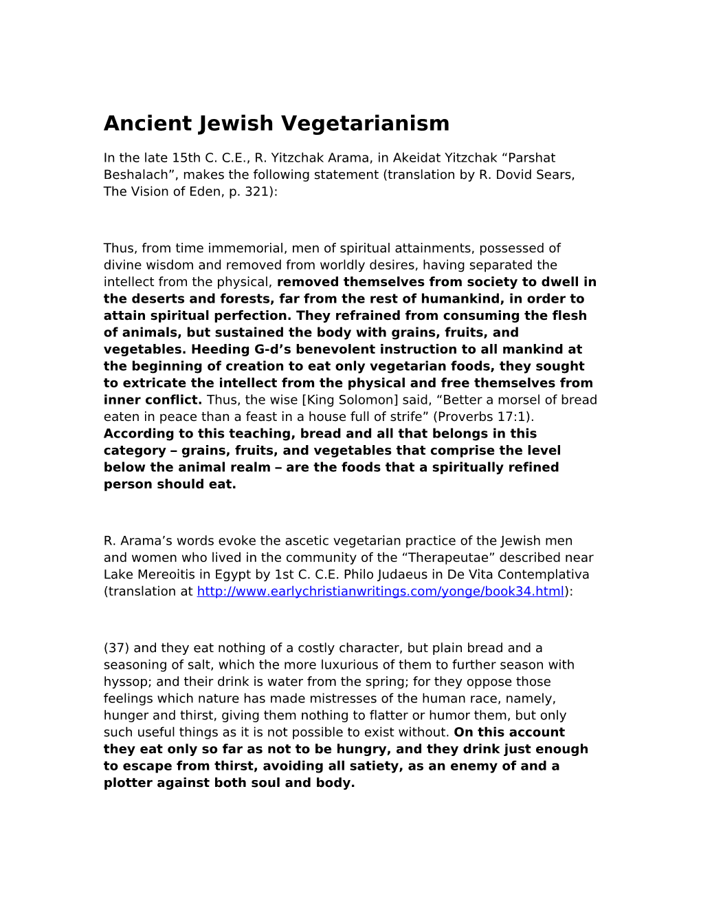 Ancient Jewish Vegetarianism