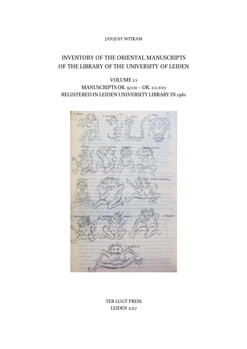 Inventory of the Oriental Manuscripts of the Library of the University of Leiden