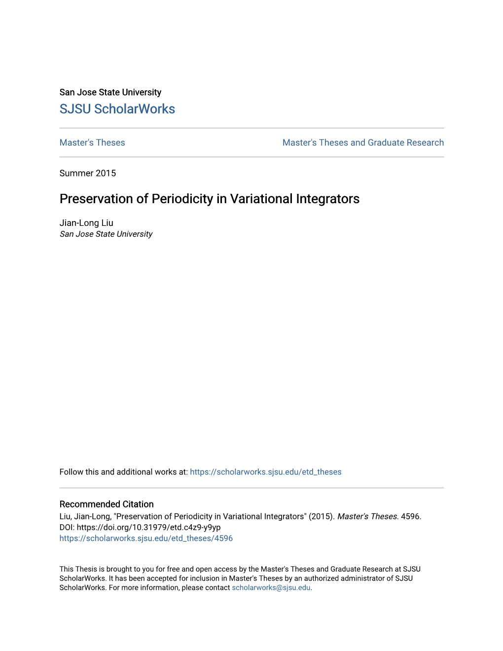 Preservation of Periodicity in Variational Integrators