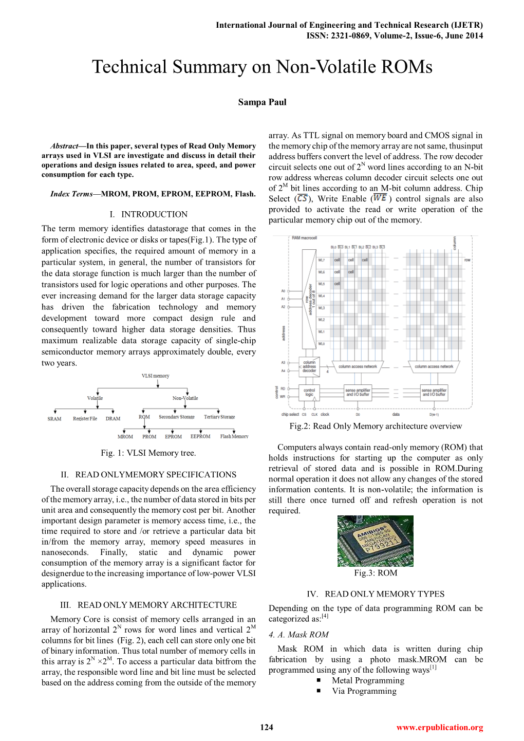 Technical Summary on Non-Volatile Roms