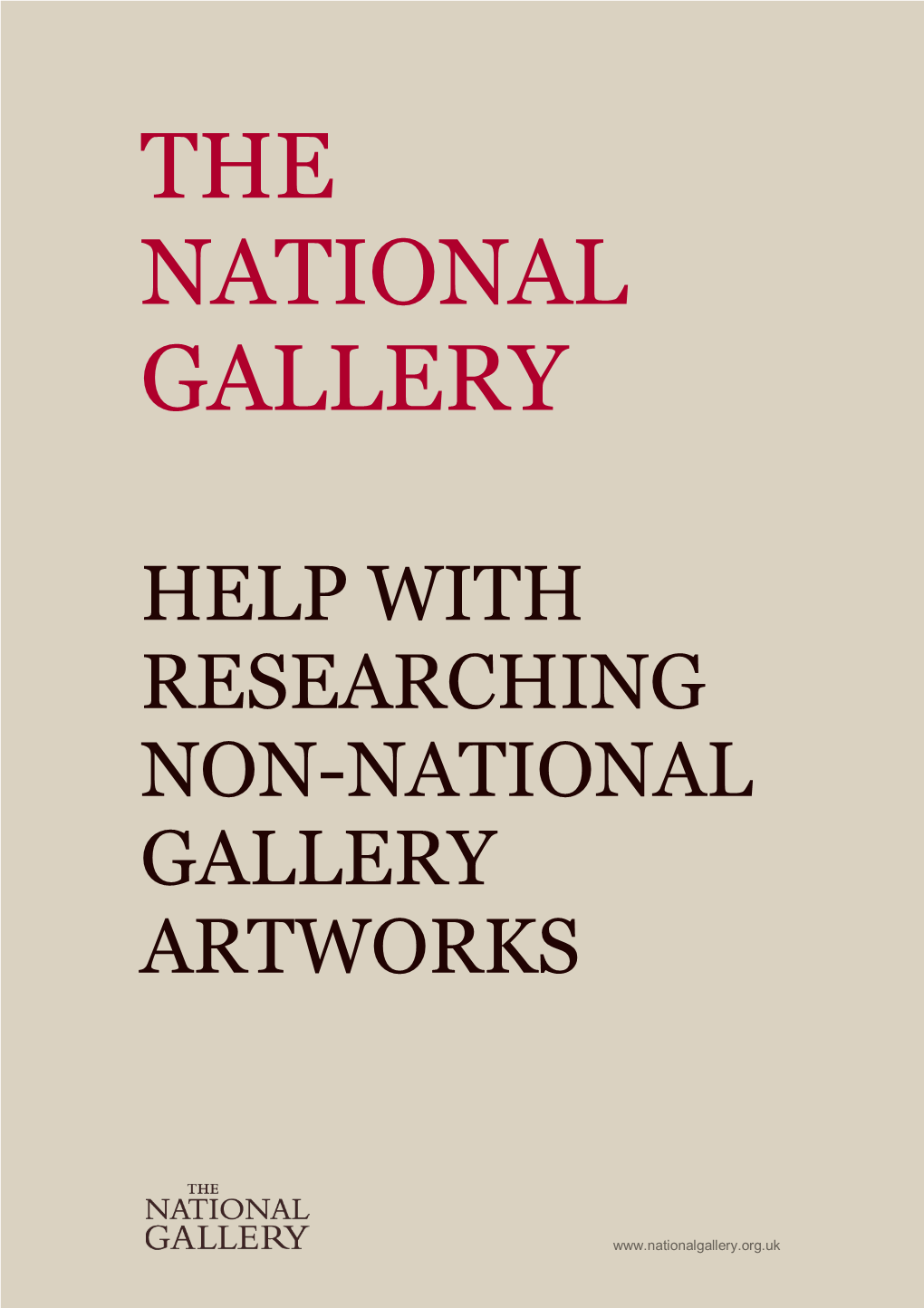 Help with Researching Non-National Gallery Artworks